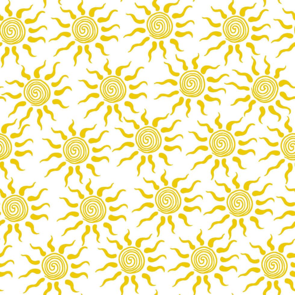 seamless pattern with spiral sun vector