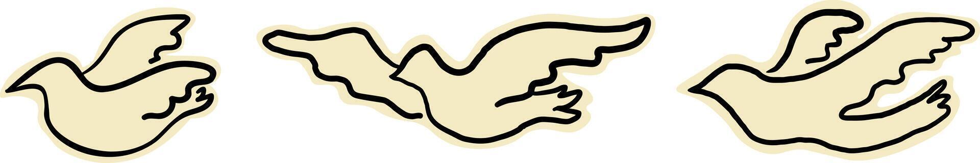 small white pigeons set vector