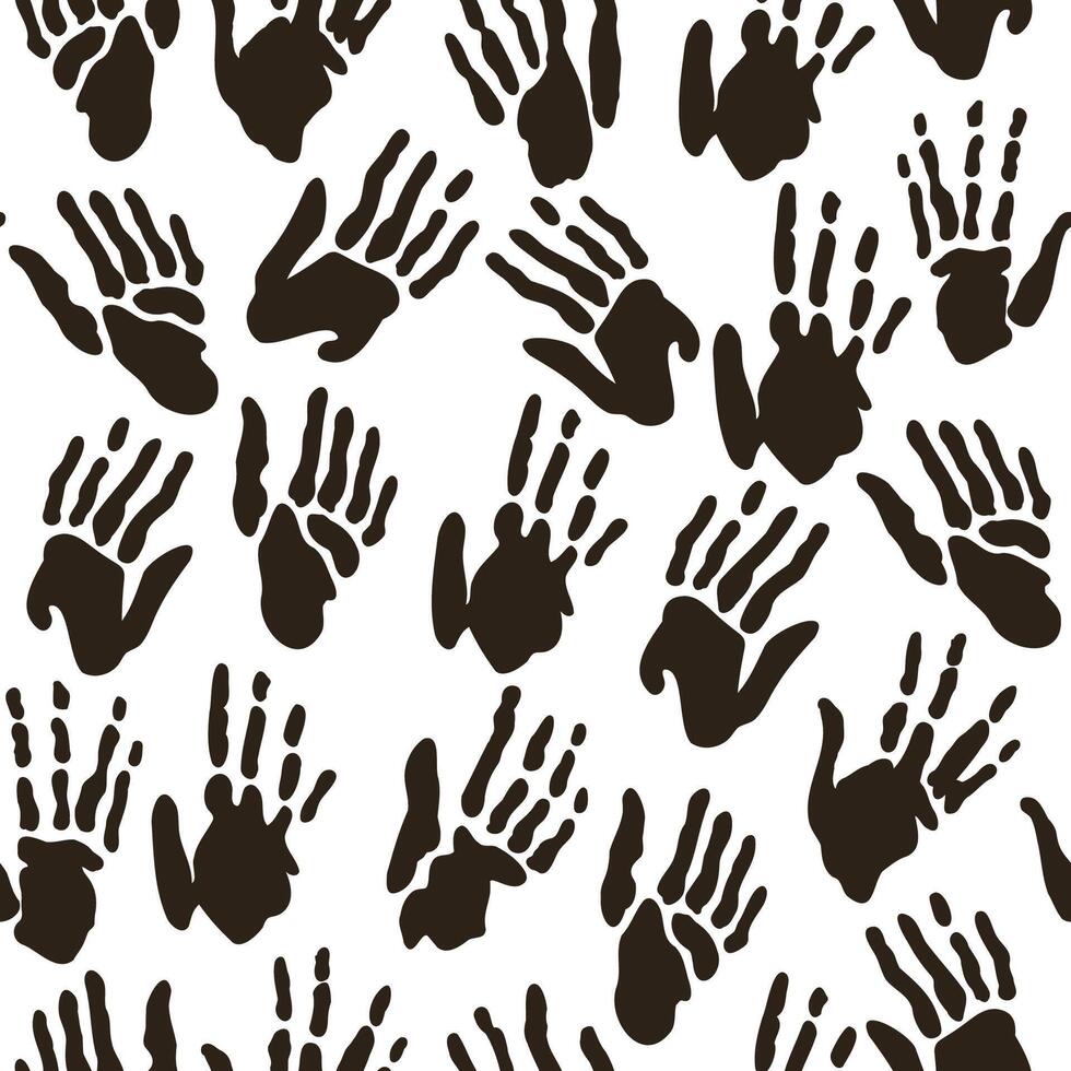 seamless pattern with black hands vector