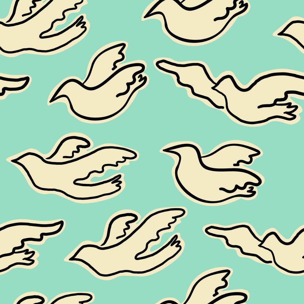 seamless pattern with pigeons vector