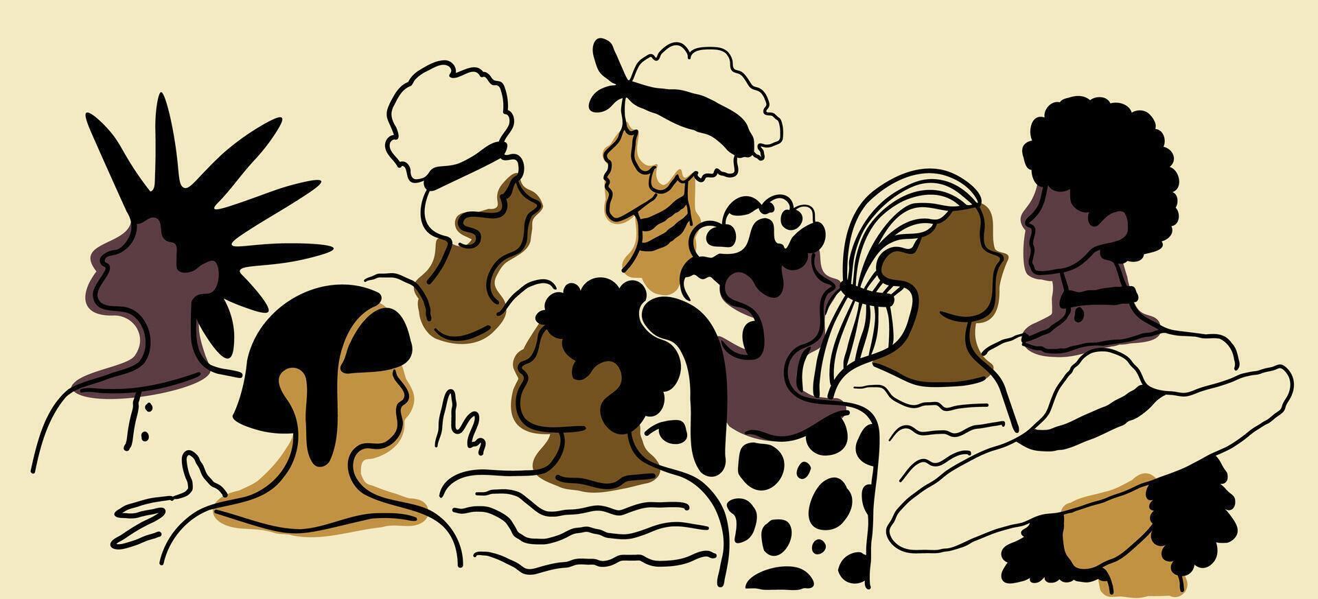 illustration with black females vector