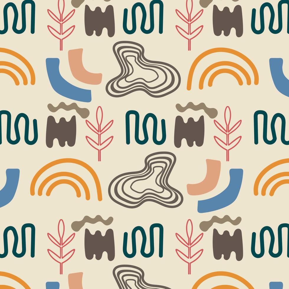 Retro decorative earthy design. vector