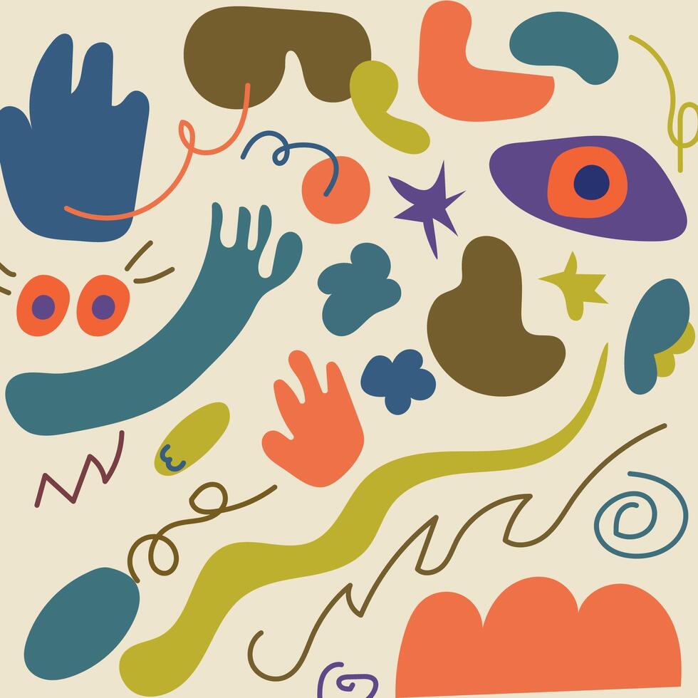 Playful abstract quirky mix. vector