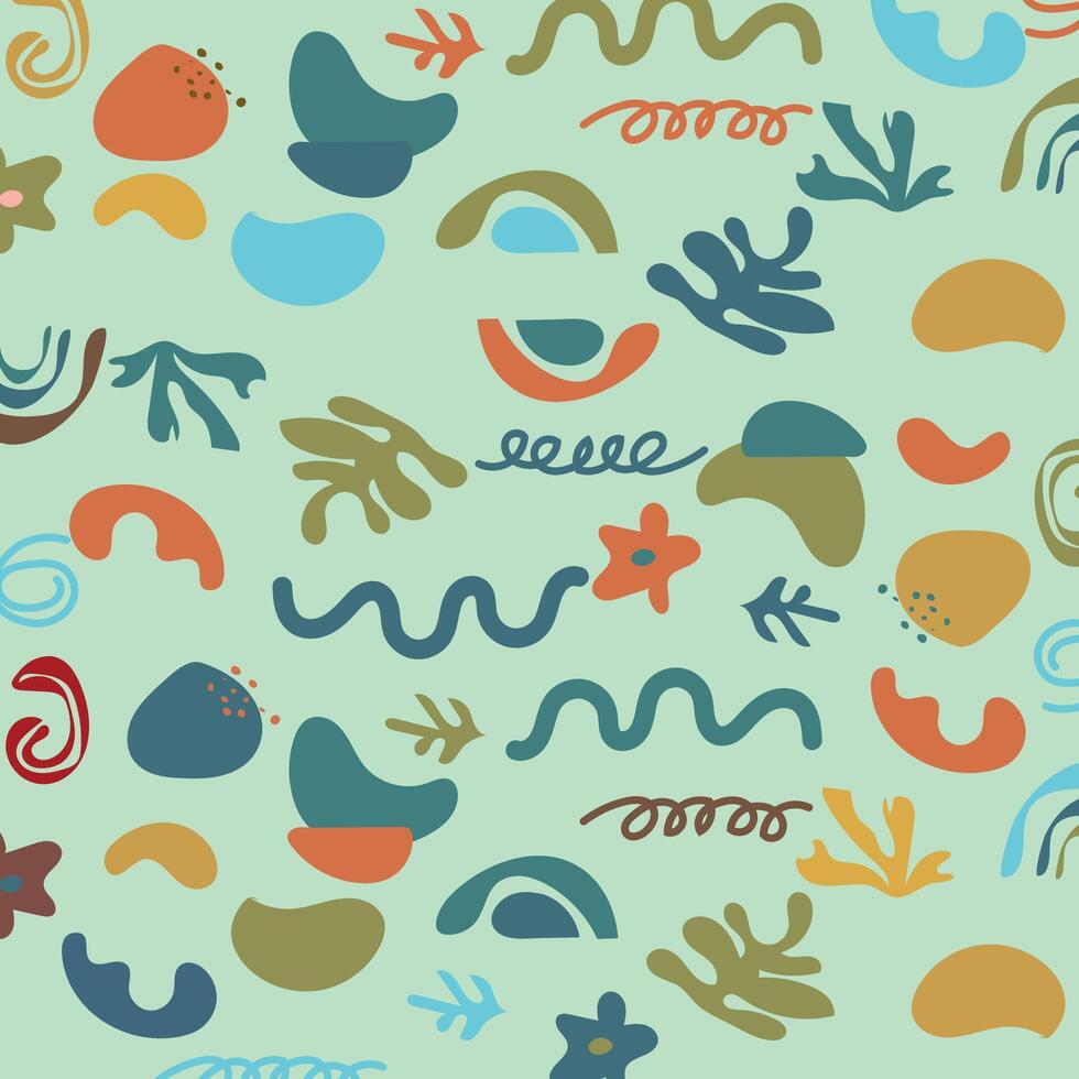 Botanical squiggle green layout. vector