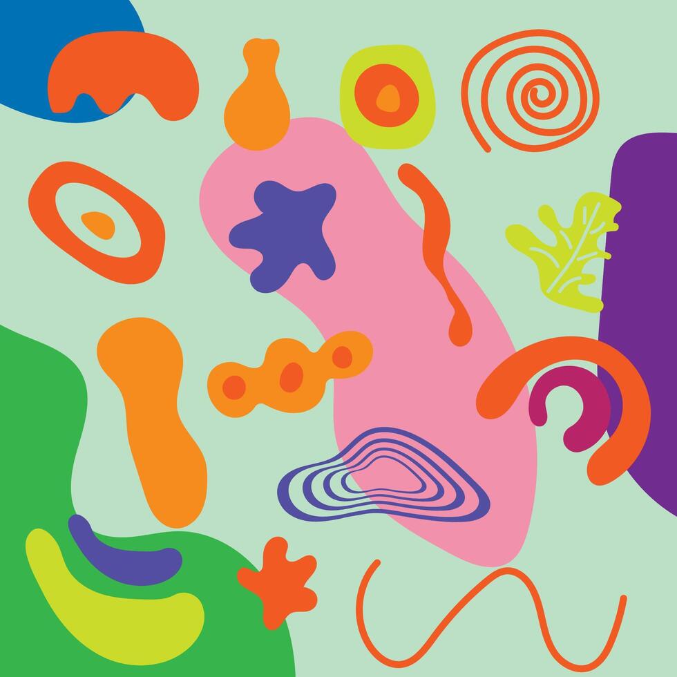 Colorful blobs funky style. vector