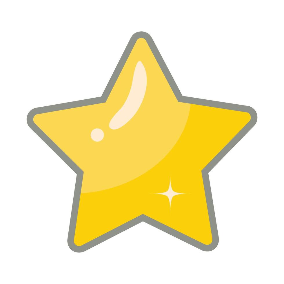 Yellow Star In Cartoon Style Design vector