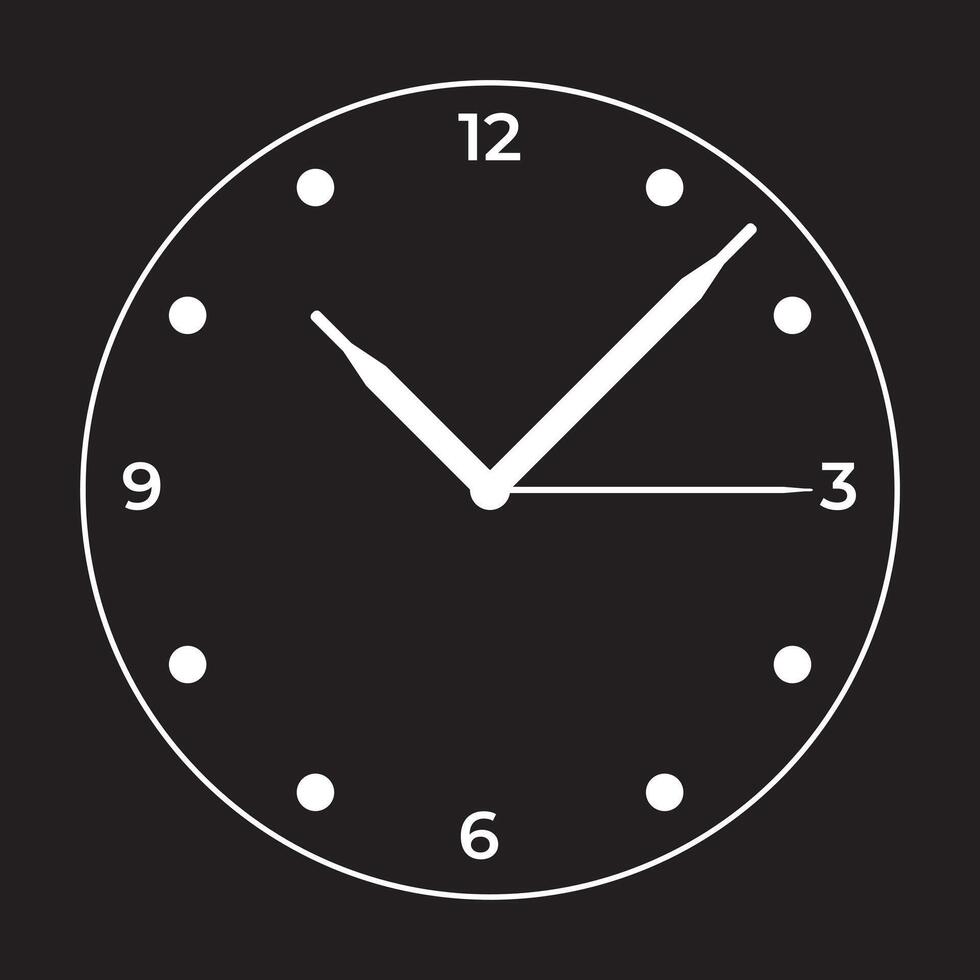 wall clock on black background vector