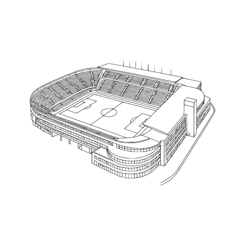 Monochrome Art of Sports Venue. Stadium Architectural Design vector