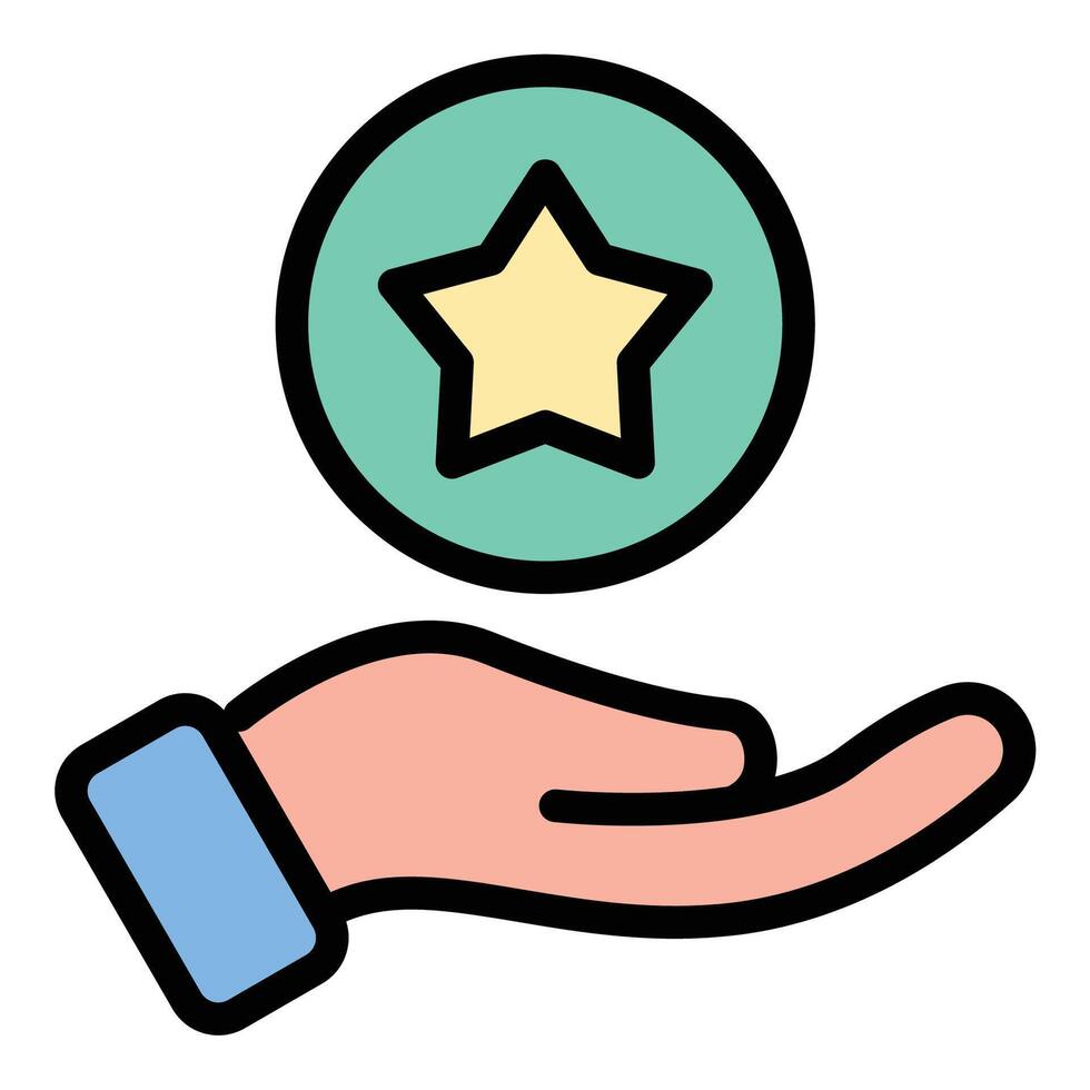 Premium service icon flat line style illustration representing high-quality or exclusive offerings, suitable for luxury, subscription, and customer service-related projects vector