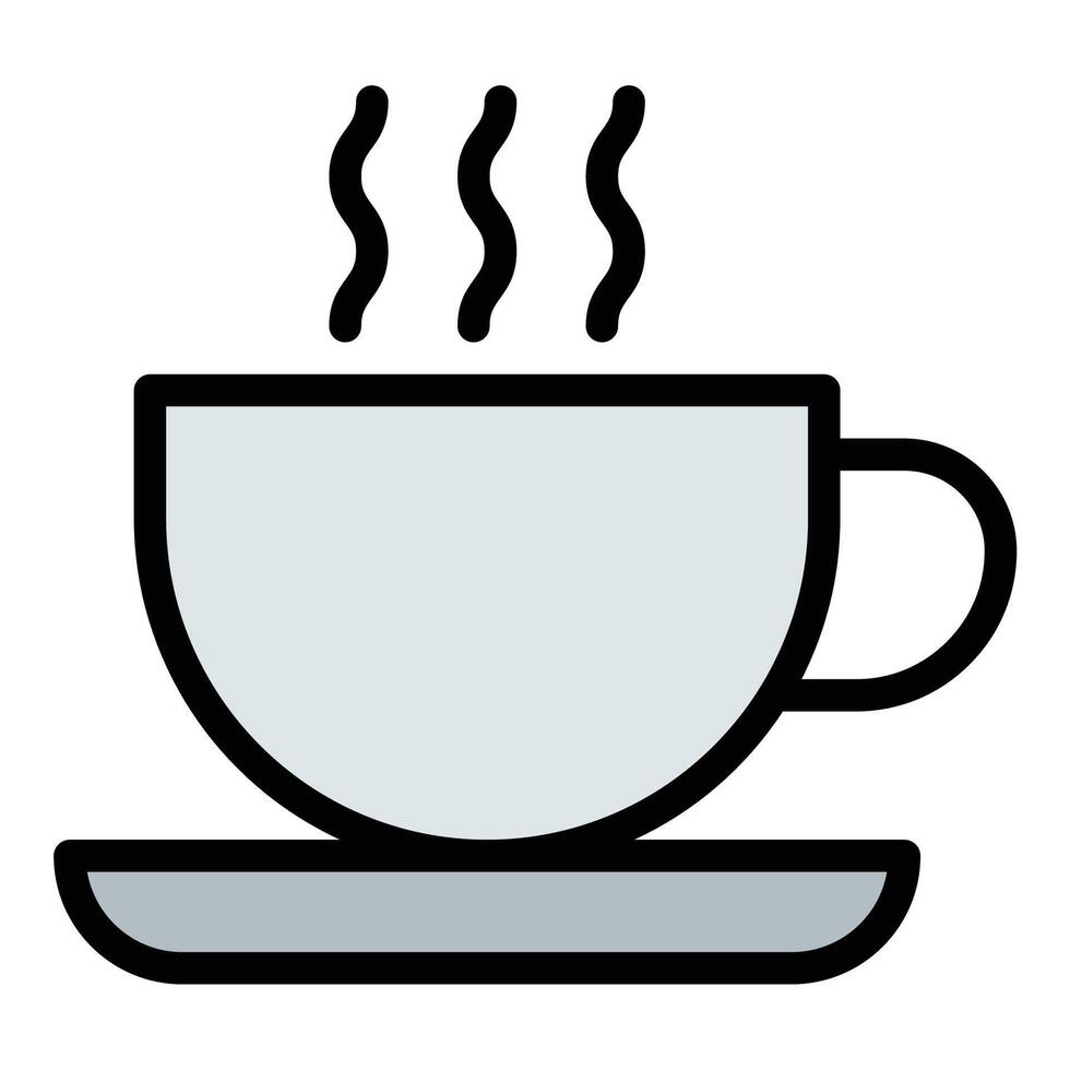 Coffee icon flat line style illustration representing brewed beverages and cafe culture, suitable for food service, hospitality, and lifestyle-related projects vector