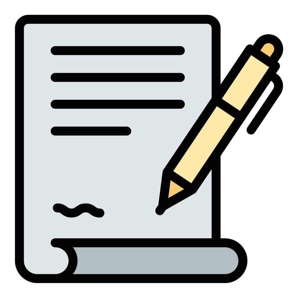 Agreement icon flat line style illustration representing mutual understanding and formal contracts, suitable for legal, business, and administrative-related projects vector