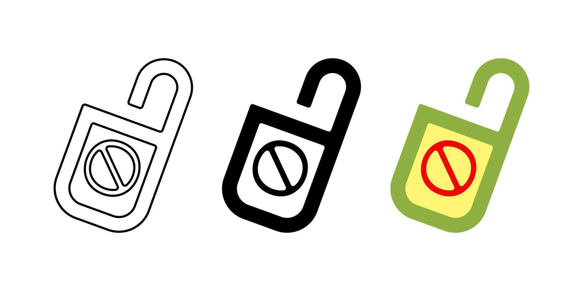 do not disturb icon set. modern design isolated on white background vector