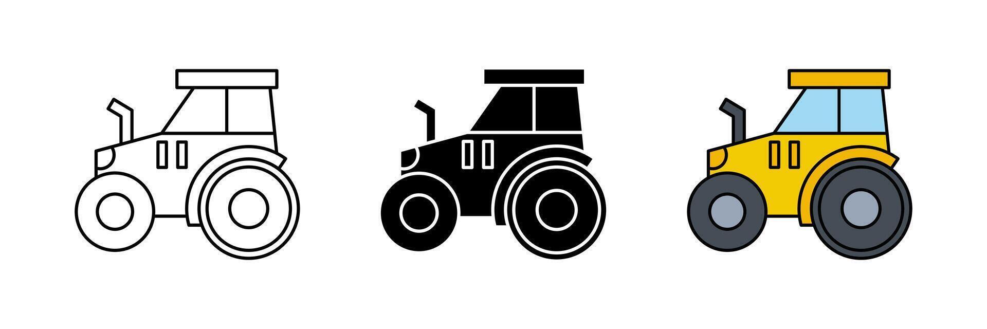 tractor icon set. modern design isolated on white background vector