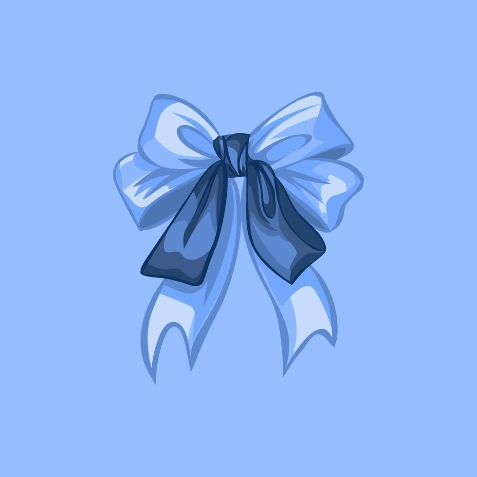 Blue decorative bow vector