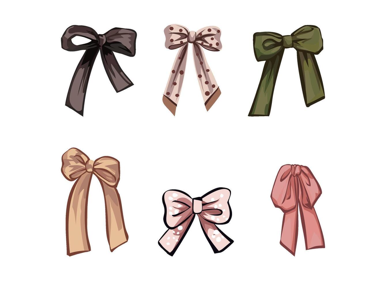Various decorative bows in different colors vector