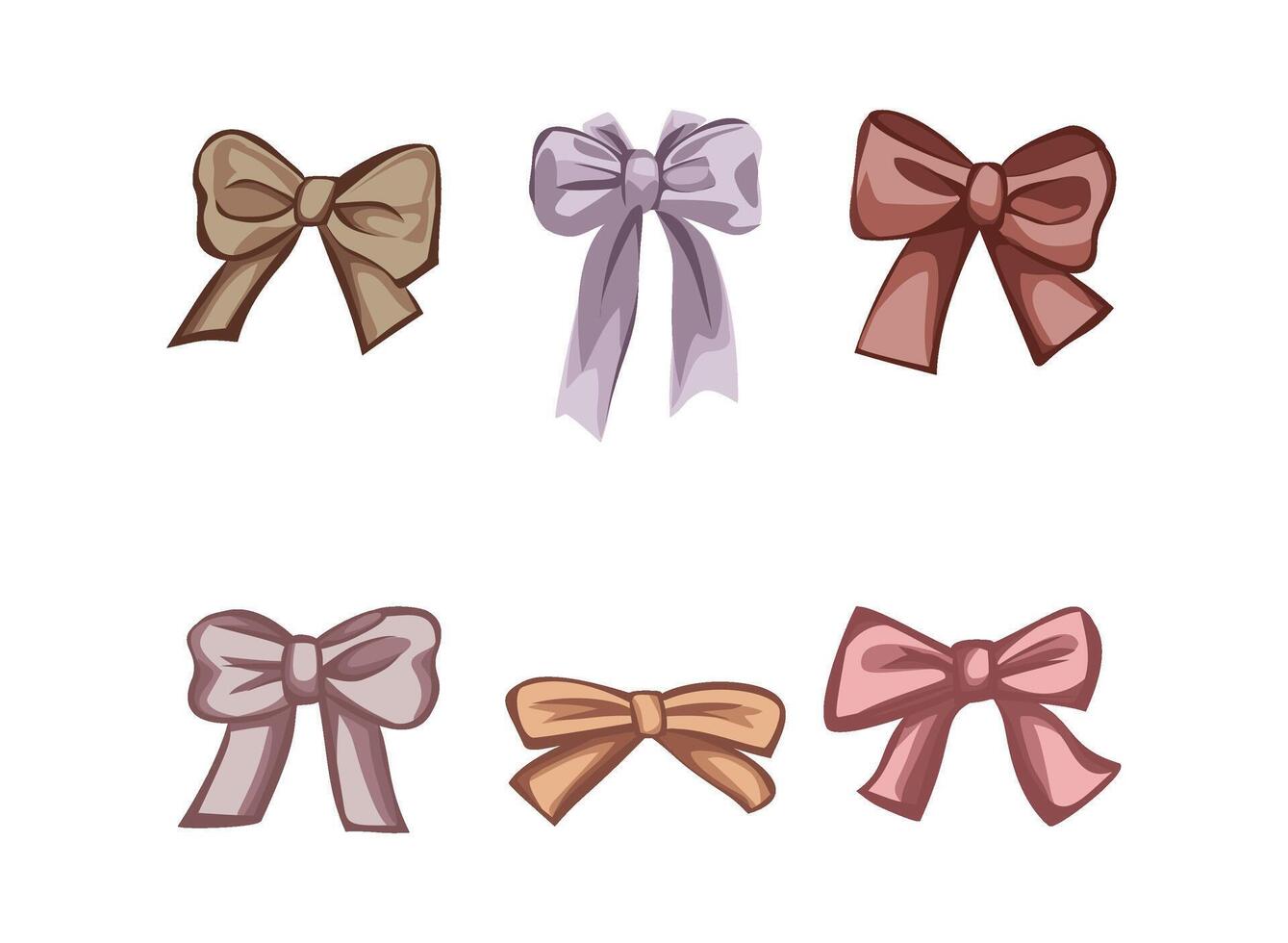 Colorful collection of decorative bows vector