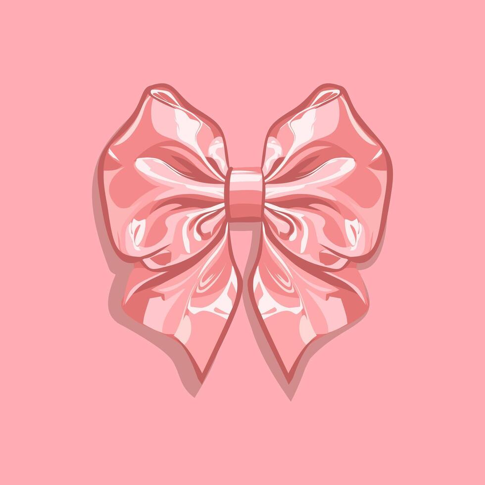 Pink Ribbon Bow Illustration vector