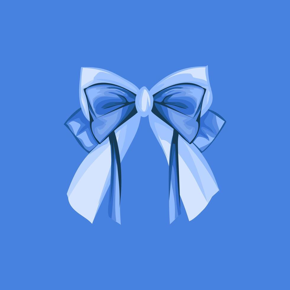 Blue decorative bow graphic vector