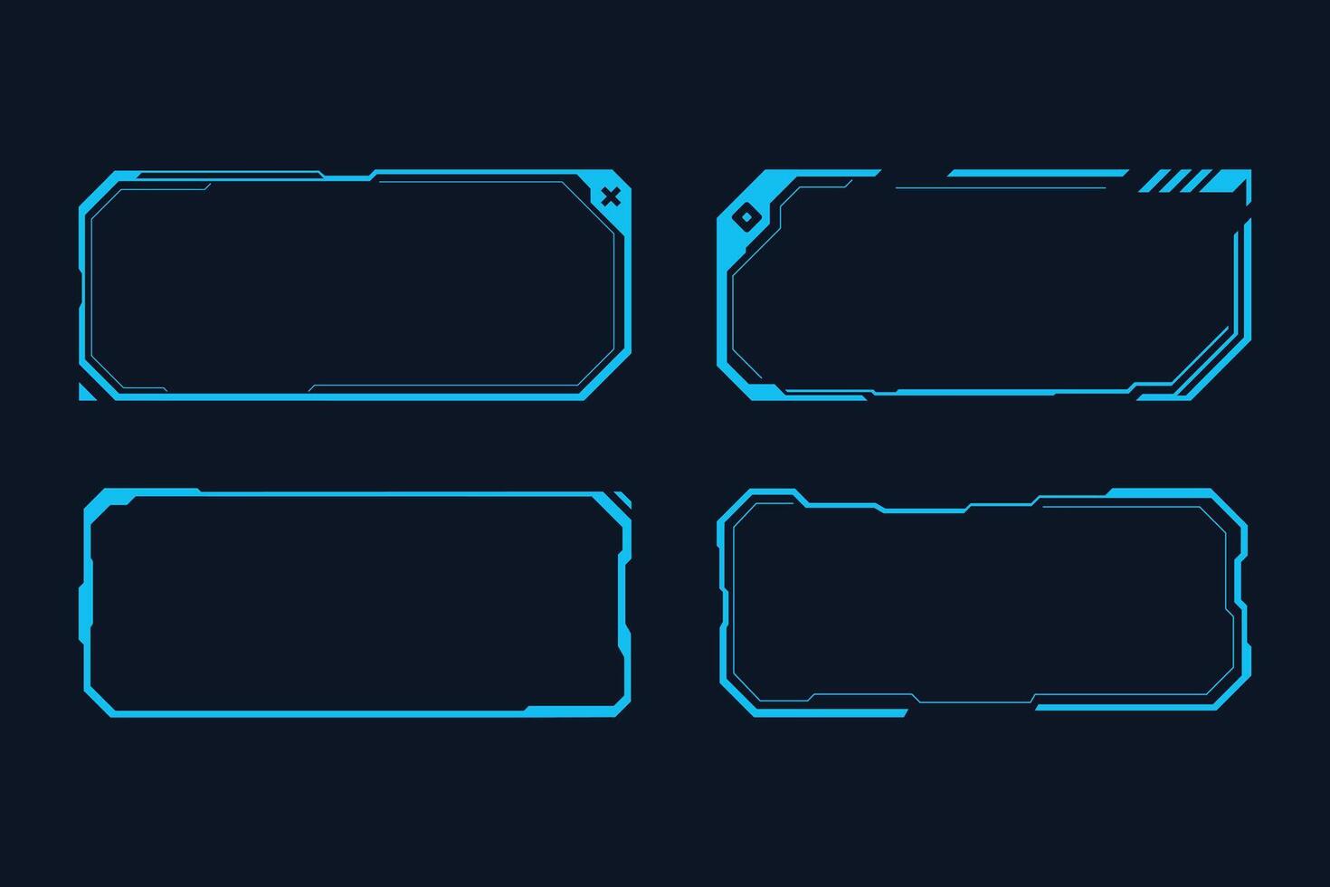 futuristic hud interface window set vector