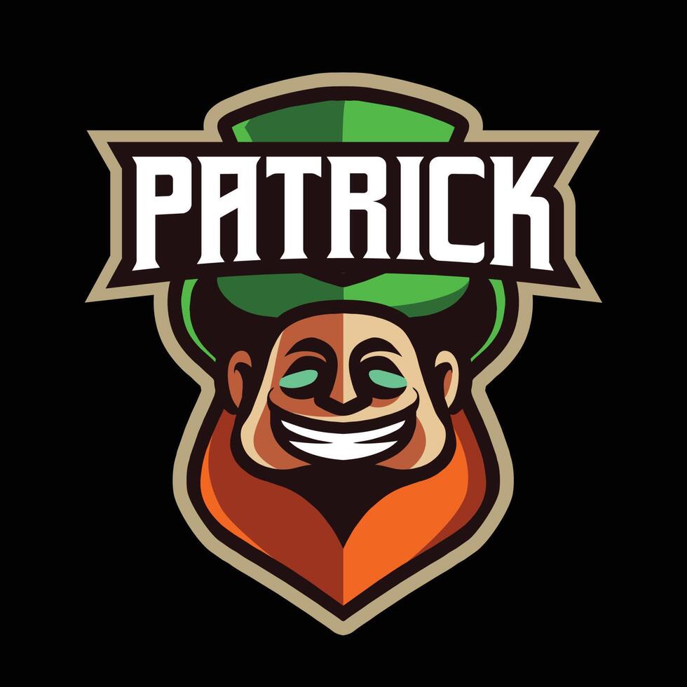 St.Patrick mascot gaming logo vector