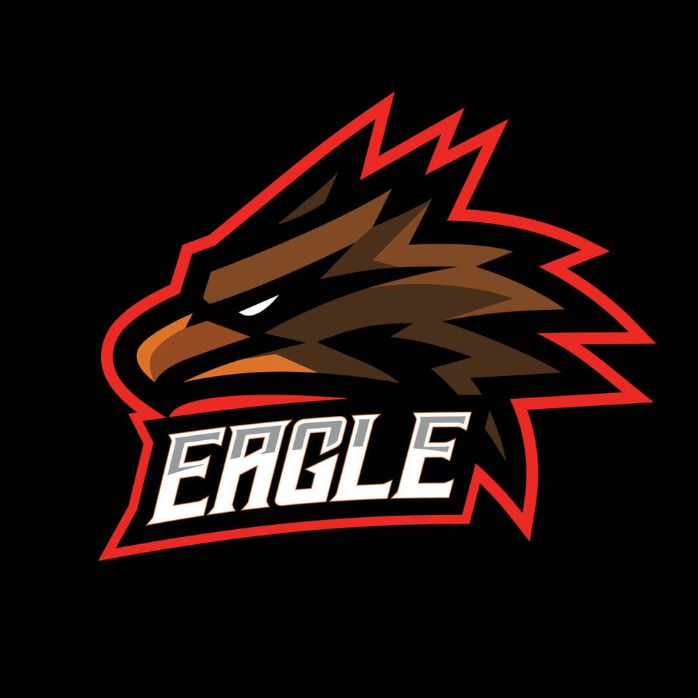 Eagle head mascot gaming logo vector