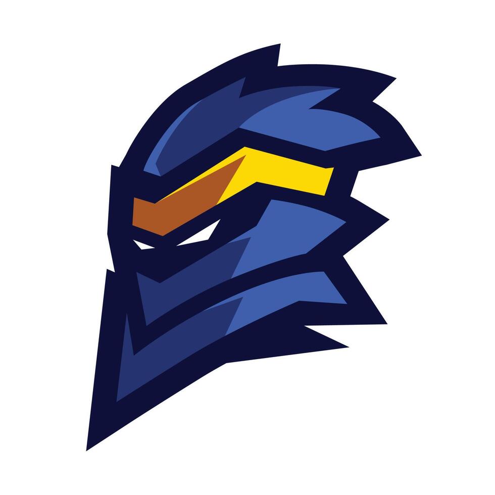 Bold minimalist ninja esport mascot gaming logo vector