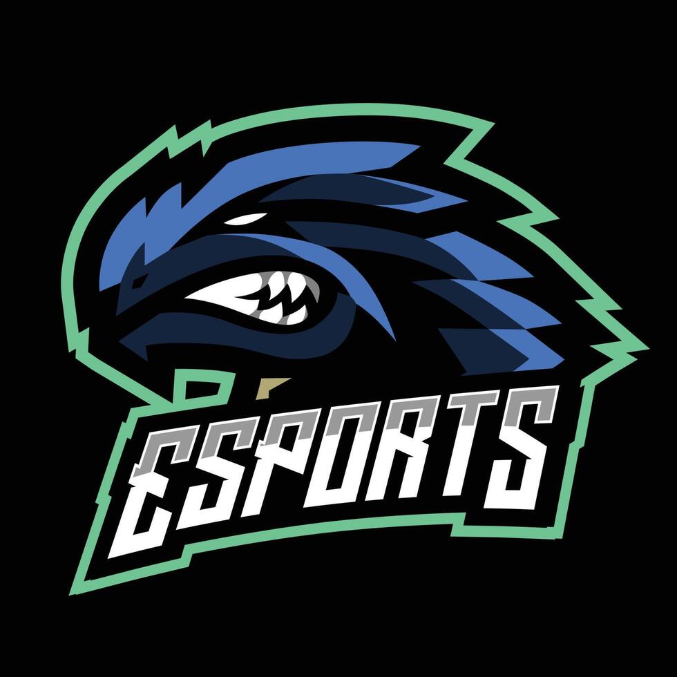 Blue tirex mascot gaming logo vector