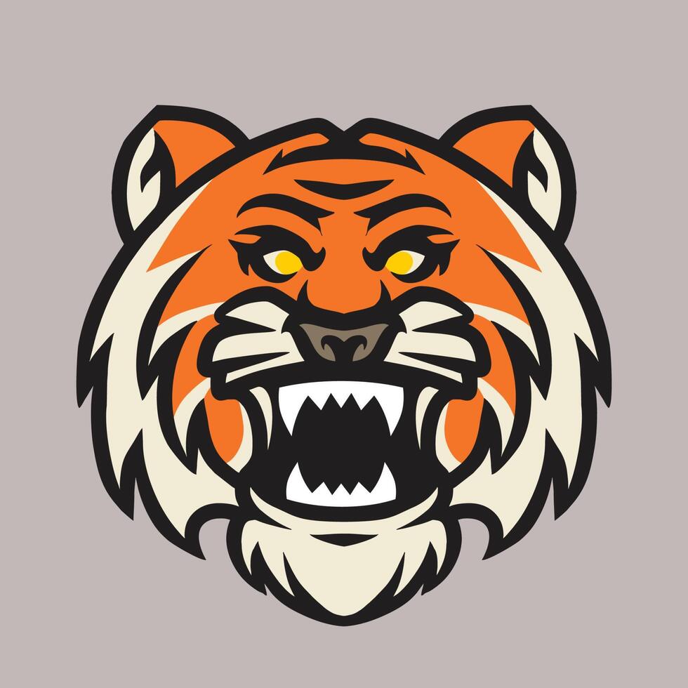 Detail illustration tiger head design vector