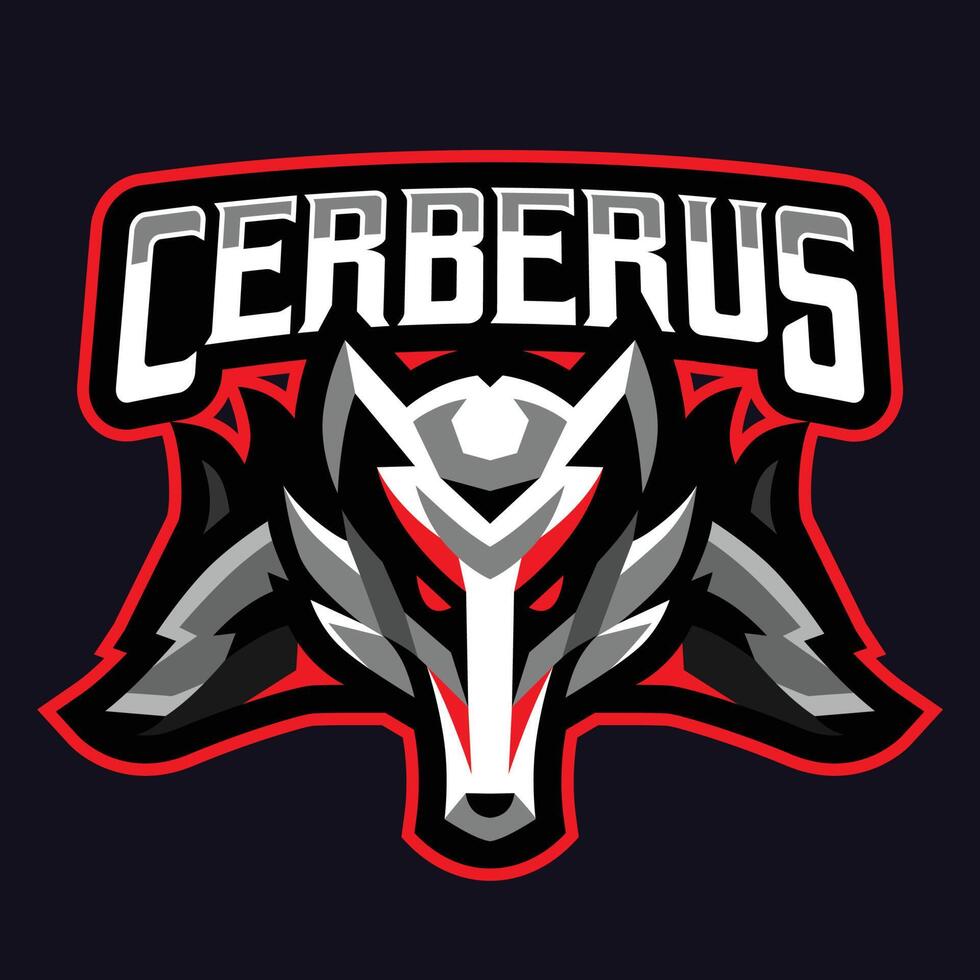 Cerberus mascot gaming logo vector