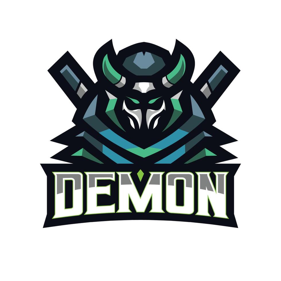 Demon mascot gaming logo vector