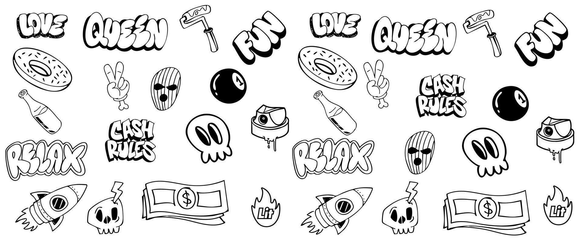Icon of design elements of graffiti Doodle illustration vector