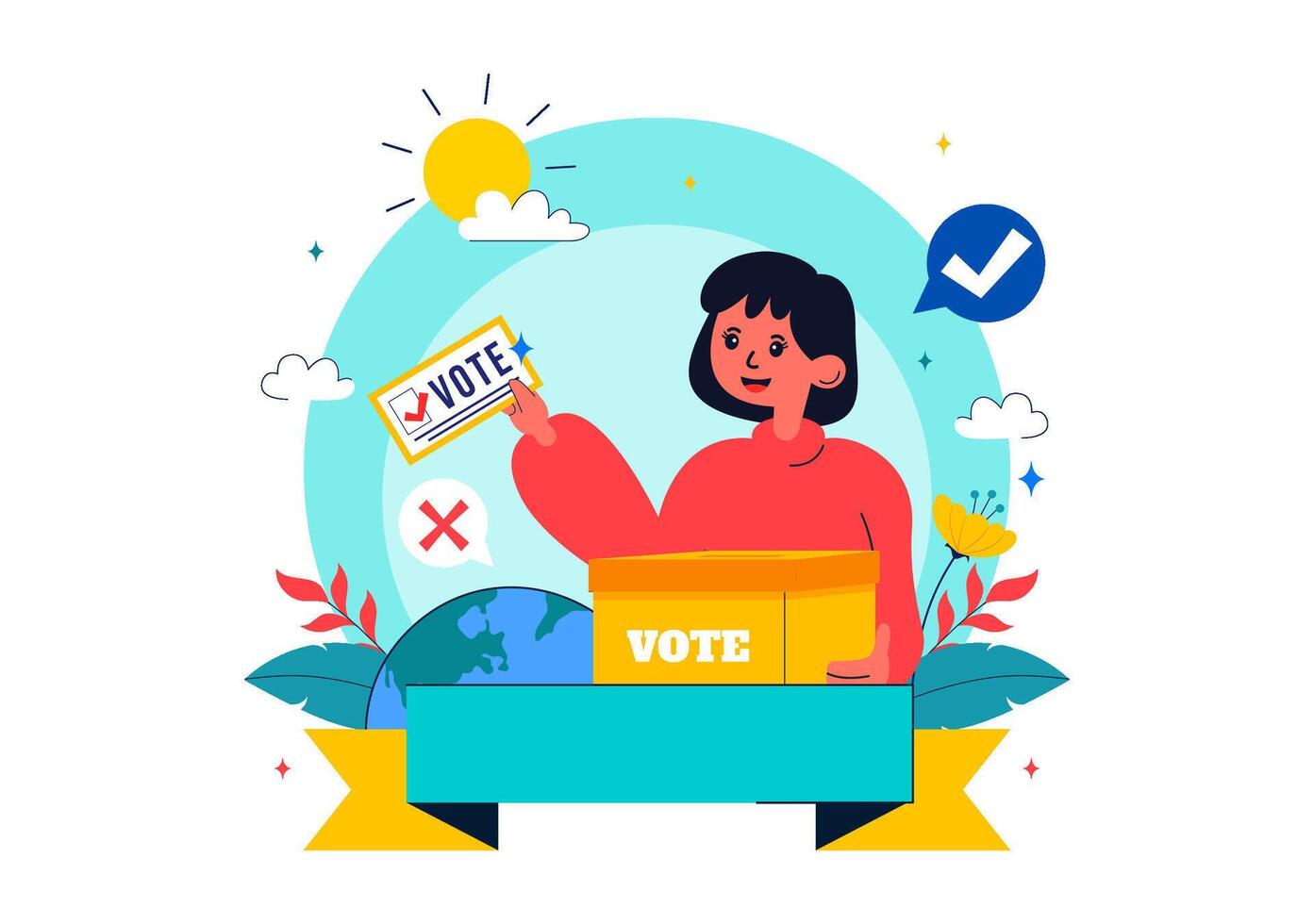 Person voting illustration vector