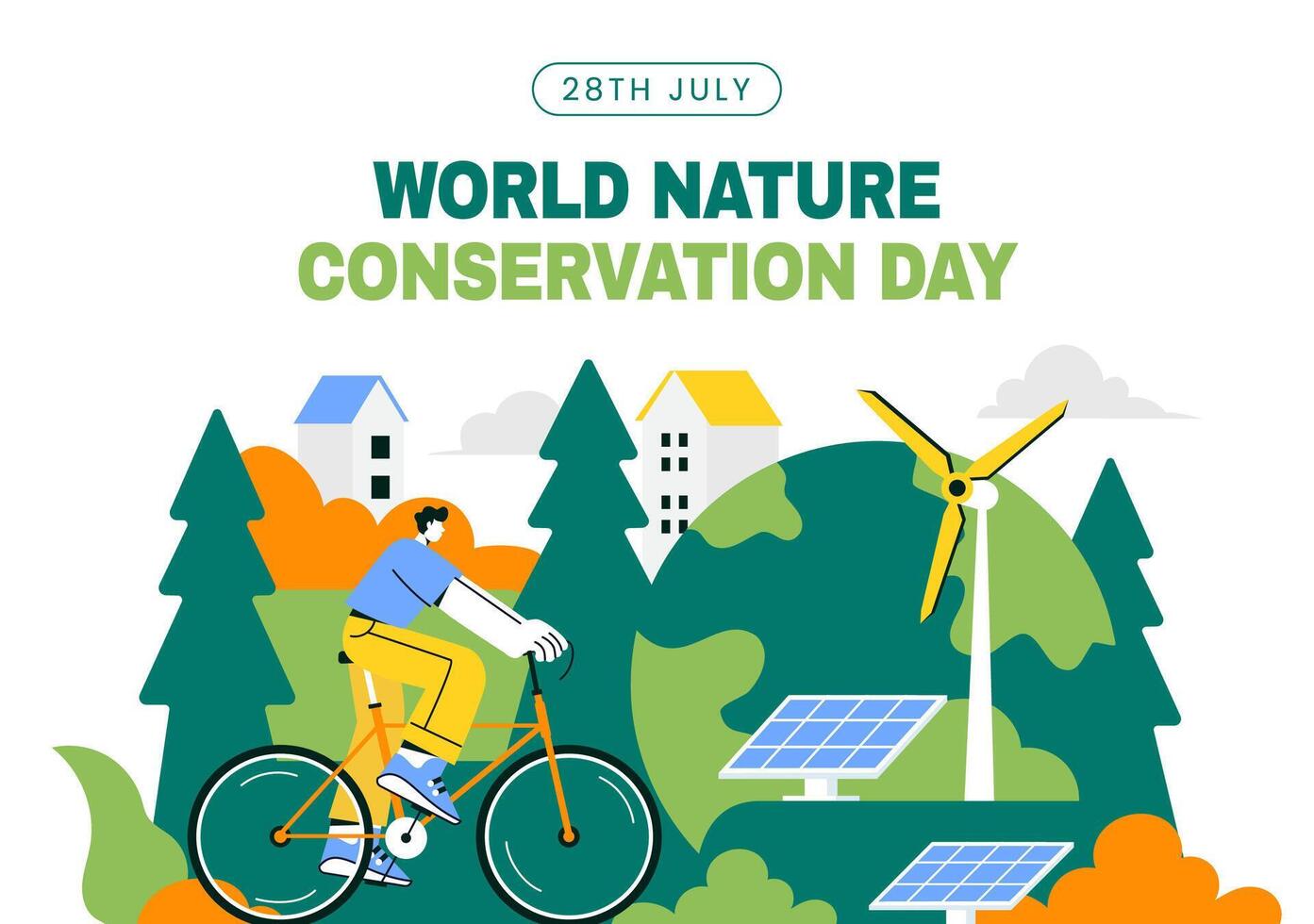 Illustration for Promoting World Nature Conservation Day on Social Media Background vector