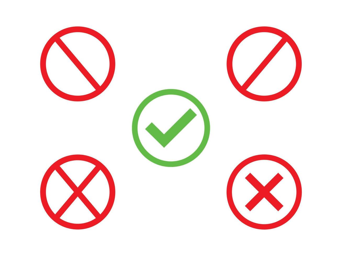Check Mark and Cross Symbols for Positive and Negative Choices. vector