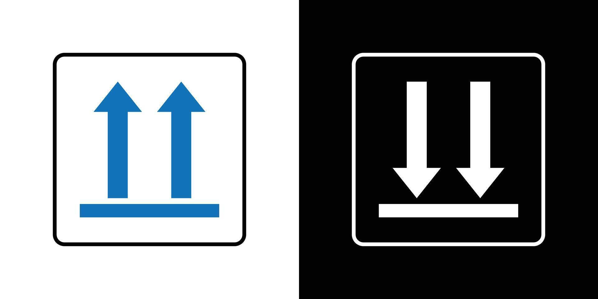 Up and Down Handling Symbols for Package Orientation. vector