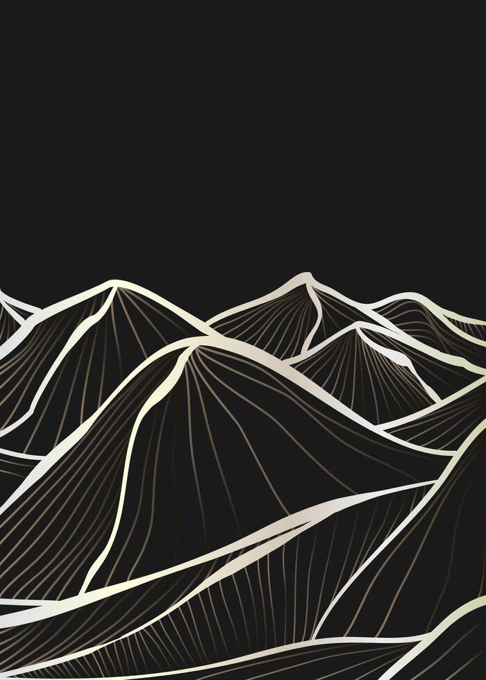 Mountain line arts illustration. Hand drawn style Abstract mountain contemporary aesthetic backgrounds landscapes. use for print art poster, cover, banner vector