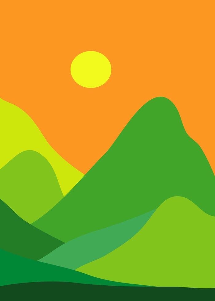 Abstract Mountain landscape background. creative minimalist modern art print. use for print art, poster, cover, banner vector