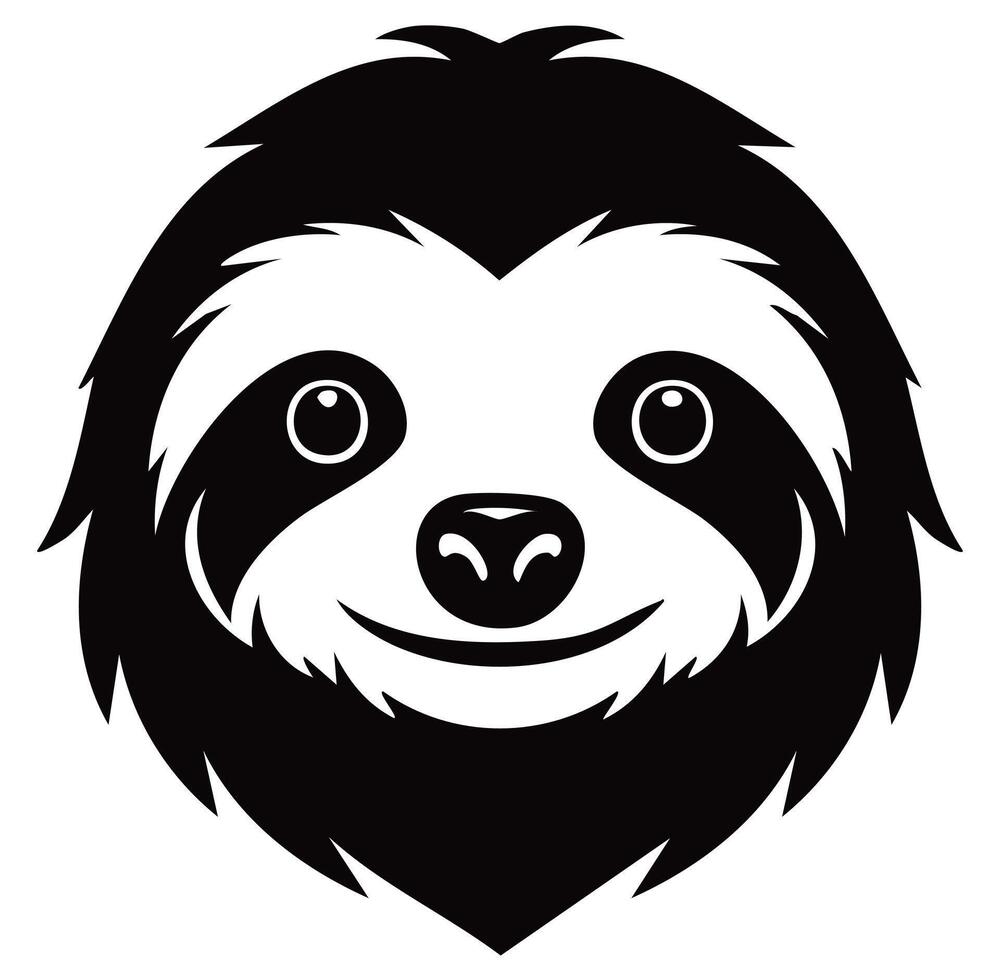 Sloth Logo - Minimalist Simple Black Silhouette Logogram for Brand Identity vector