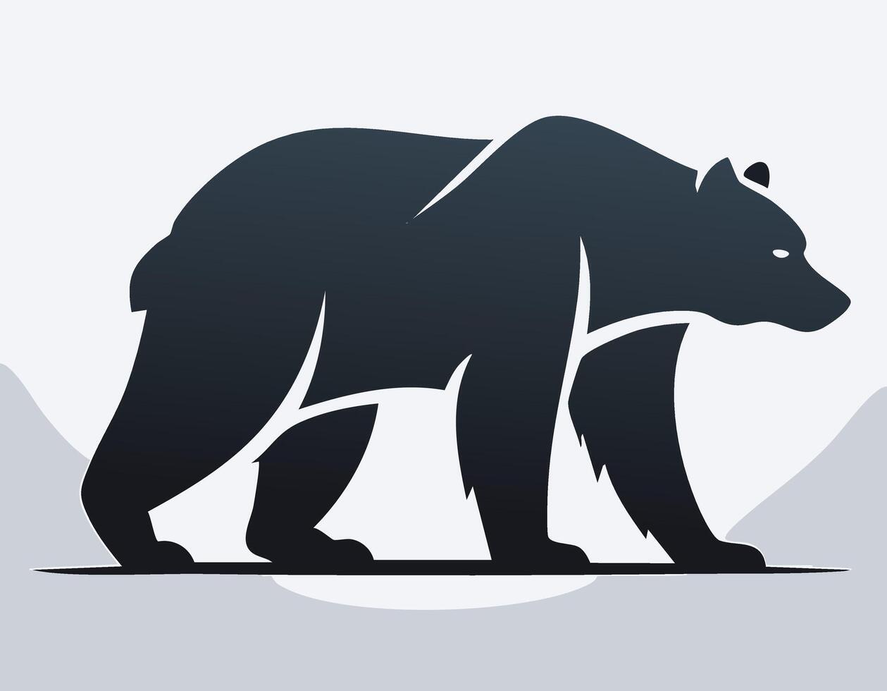 Bear Logo - Minimalist Flat Simple Black Silhouette Logogram for Identity vector