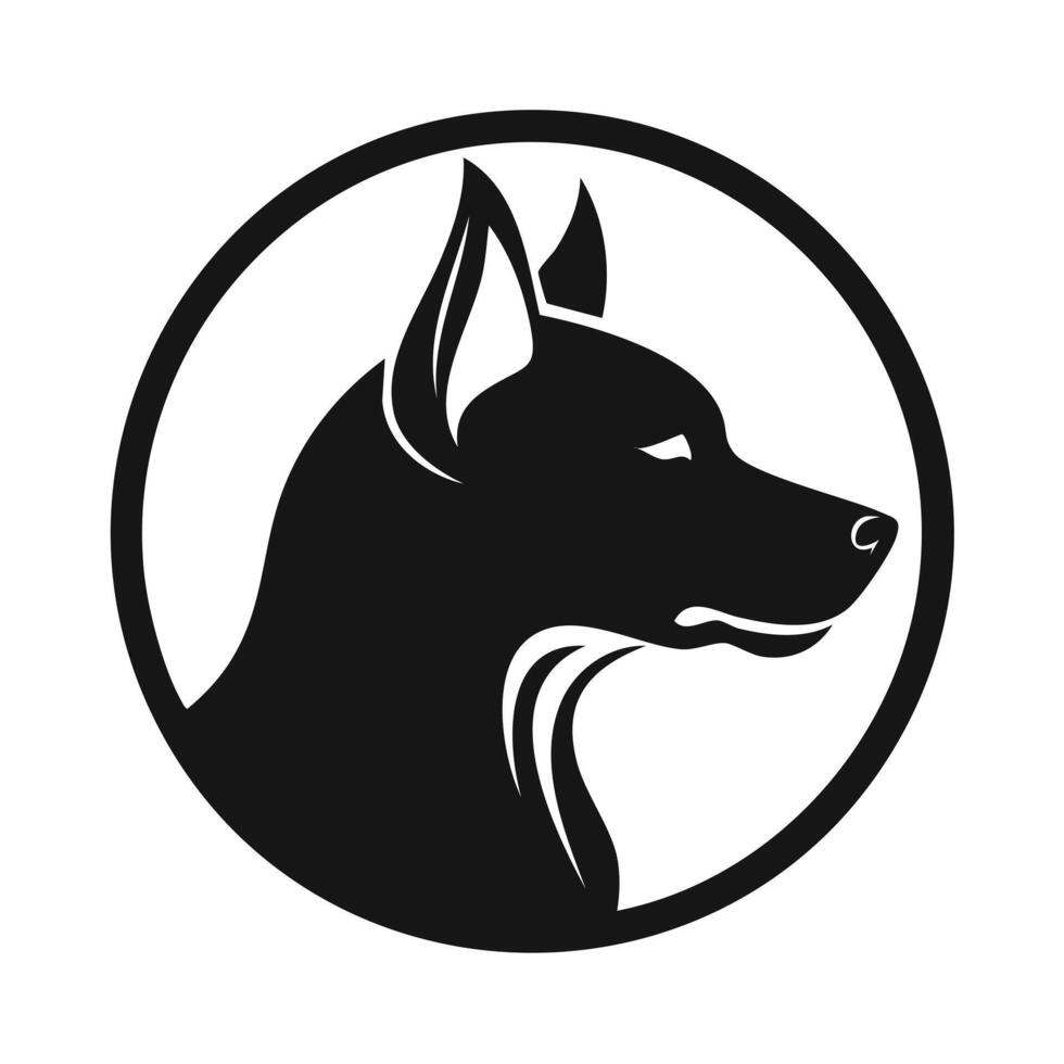 Dog Logo - Minimalist Flat Simple Silhouette Logogram for Brand Identity vector