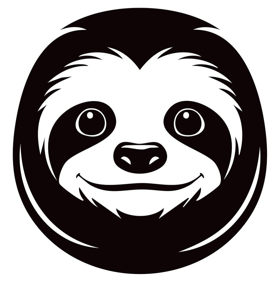 Sloth Logo - Minimalist Flat Simple Black Silhouette Logogram for Brand vector