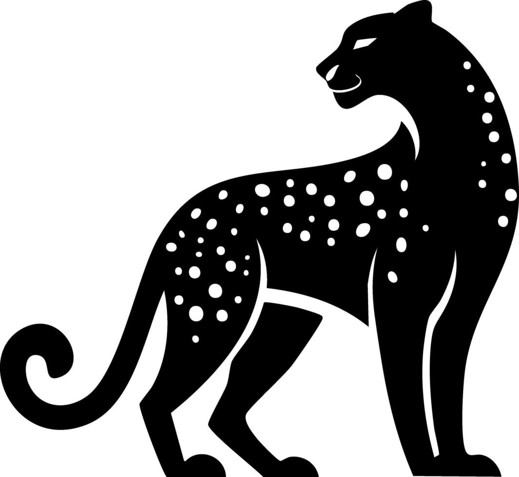 Cheetah Logo - Minimalist Flat Simple Black Silhouette Logogram for Brand vector