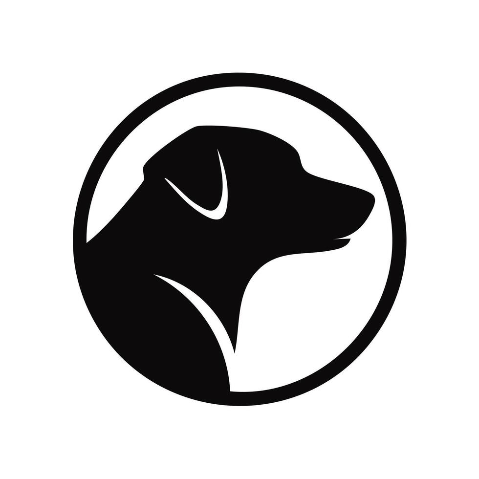 Dog Logo - Minimalist Flat Simple Black Silhouette Logogram Brand Identity vector