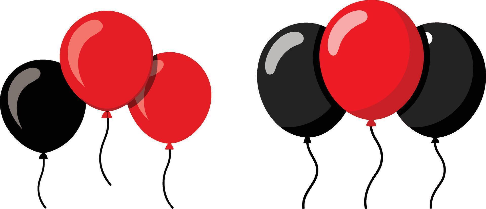 red and black balloons. balloons art illustration vector