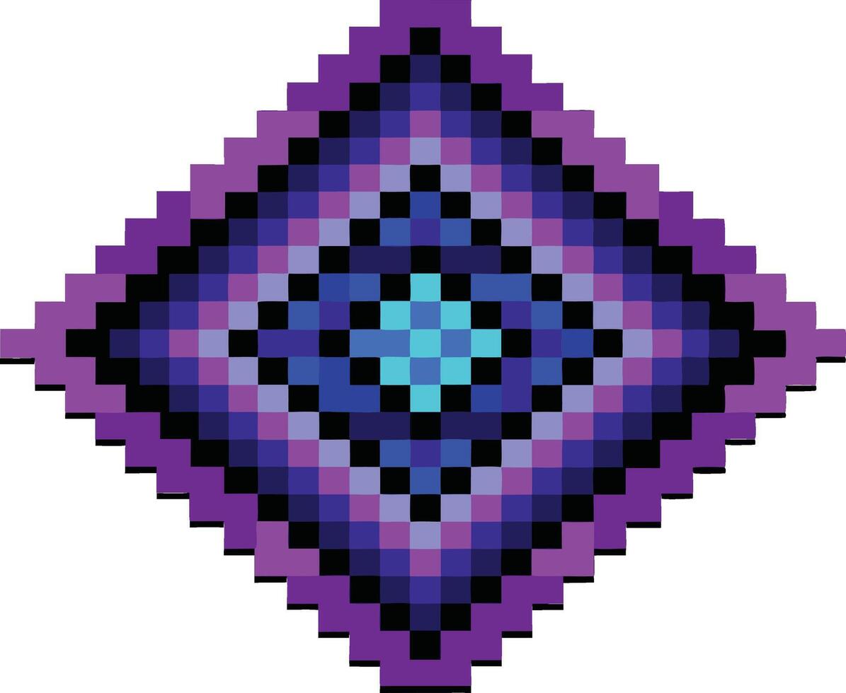 Pixelated Diamond Gem with Vibrant Colors vector
