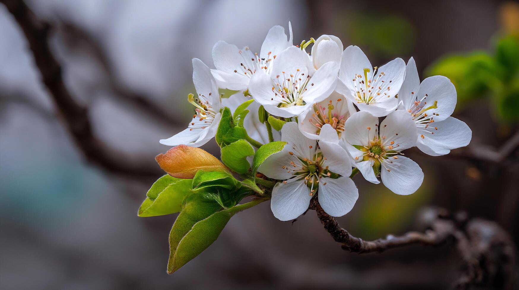 Flower on a branch captured in beautiful outdoor clarity showing nature beauty photo