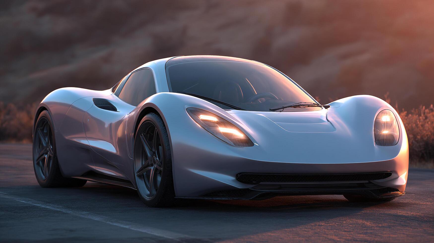Shiny modern vehicle in unique design photography photo