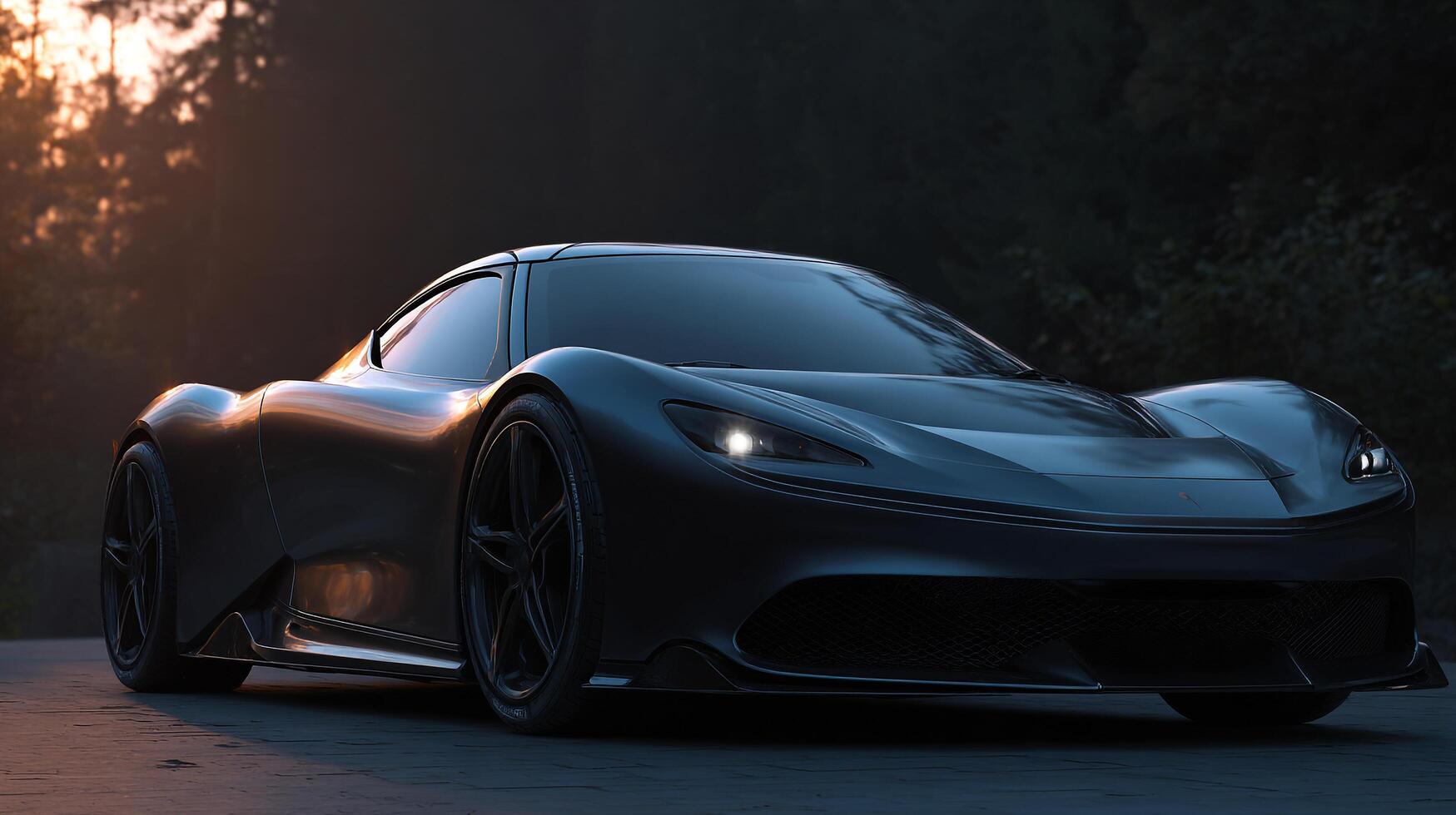Daytime car photography of sleek vehicle photo