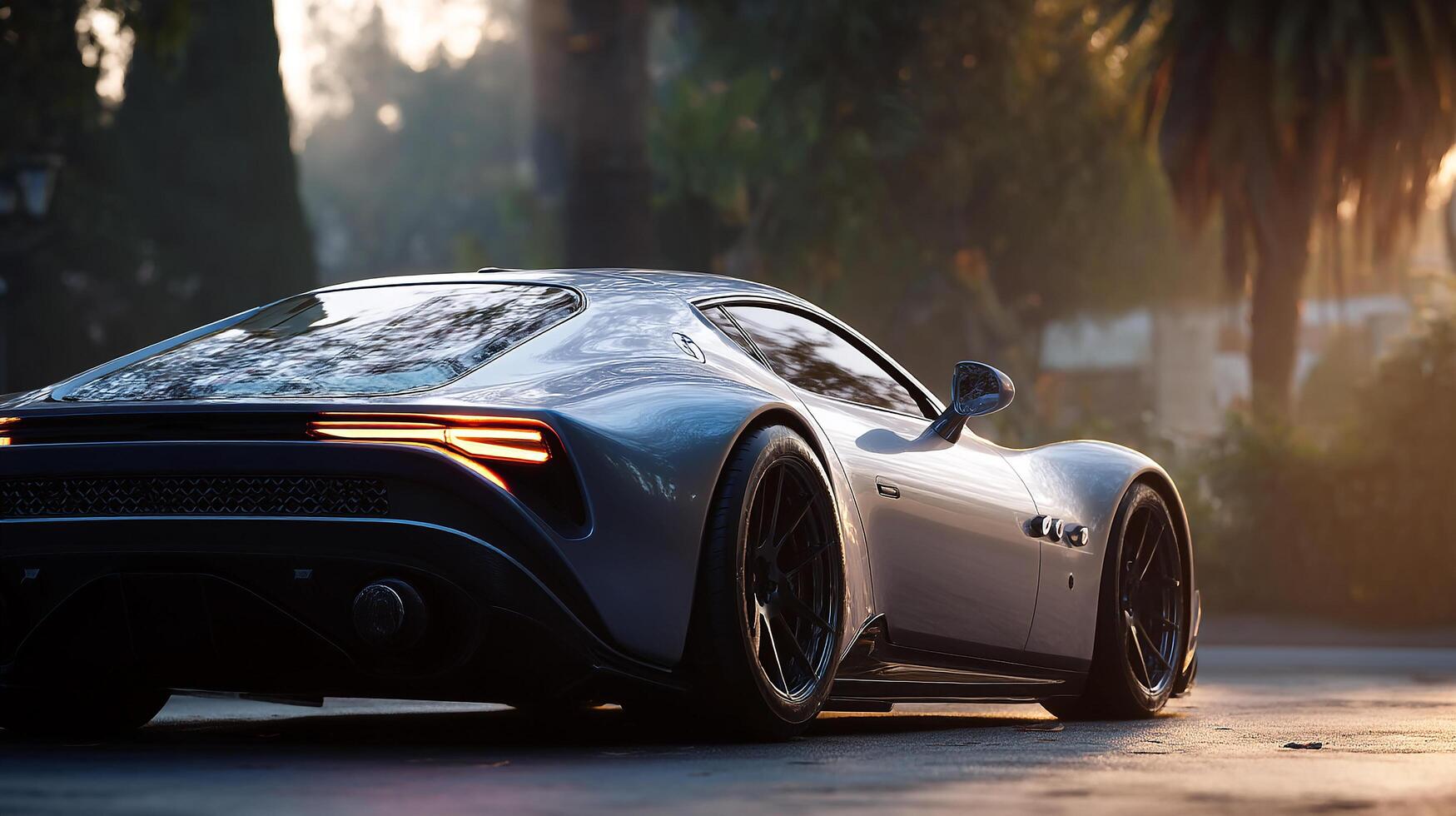 Stylish luxury car in natural light photography photo