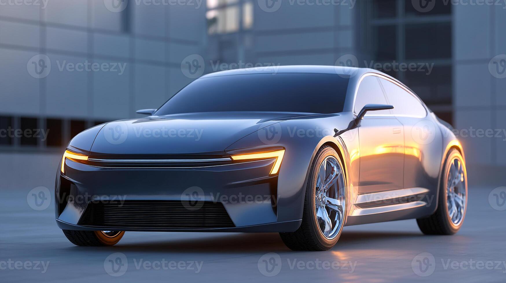 Outdoor luxury car in reflective photography image photo